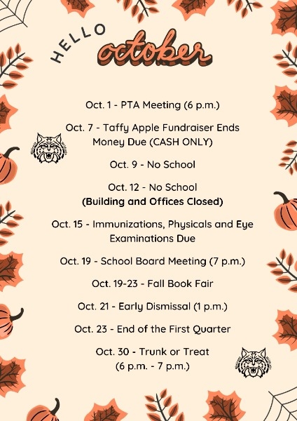 Wolcott School Dist 154 - October Happenings